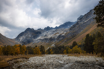 Arkhyz. Sofia's lakes. Sofia's waterfalls. Lakes on top of mountains. Landscape