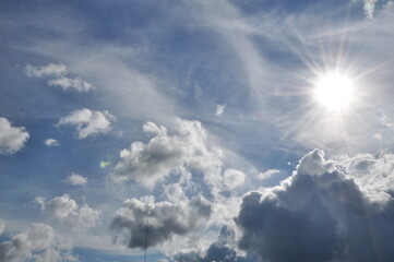 Naklejka na ściany i meble Beautiful sky and beautiful clouds on sun shine 