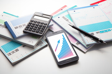 スマートフォンと伝票