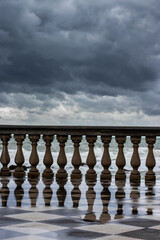 Mascagni Terrace with stormy weather - Livorno