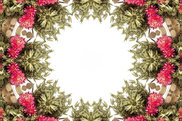 abstract beautiful seamless colorful floral pattern from flowers and leaves . High quality photo