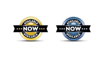 Available now set badge template.