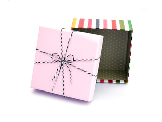 Colorful gift box.
Birthday theme in pastel colors.