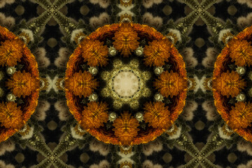 abstract colorful seamless pattern with floral motifs from flowers and leaves. High quality photo