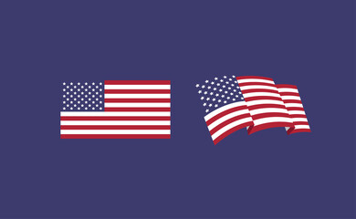 Flag of the United States of America. USA national symbol vector.