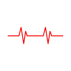Heartbeat, medical line red isolated on white background EPS Vector