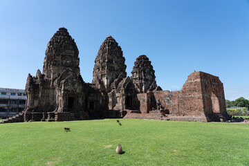 Prang Sam Yod the ancient monument in Lopburi. 