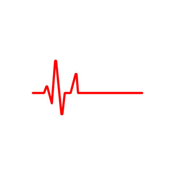 End of the life, dead line heartbeat isolated on white background EPS Vector