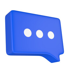 Typing in a chat bubble icon on white background. Isolated 3d rendering