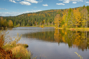 Herbstlicher Lac de Lispach in den Vogesen