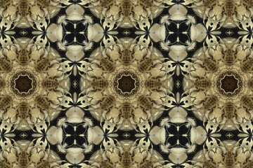 abstract colorful seamless pattern with floral motifs from flowers and leaves. High quality photo