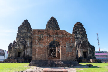 Prang Sam Yod the ancient monument in Lopburi. 