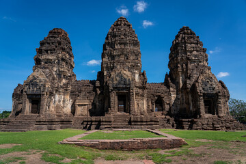 Prang Sam Yod the ancient monument in Lopburi. 