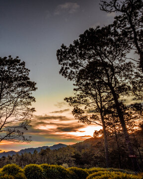 sunset in the mountains