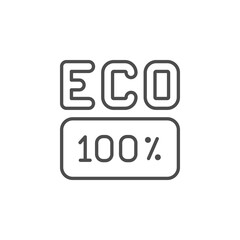 100 percent eco line outline icon
