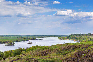 Fototapeta na wymiar View of the Oka river, Russia