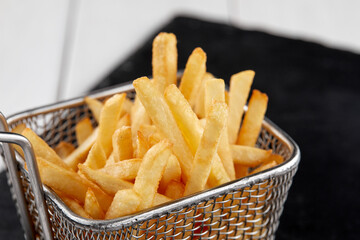 fried french fries in the basket