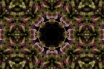 abstract colorful seamless pattern with floral motifs from flowers and leaves. High quality photo