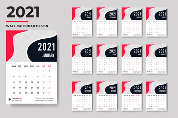 2021 Wall Calendar Design desk calendar template