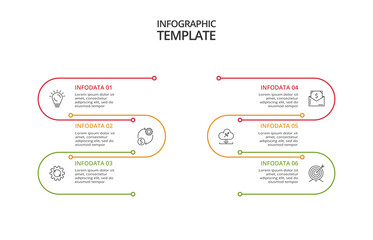 Creative concept for infographic with 6 steps, options, parts or processes. Business data visualization