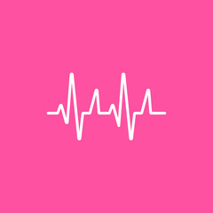 Art design, health medical heartbeat, pulse vector isolated on pink background, editable EPS Vector