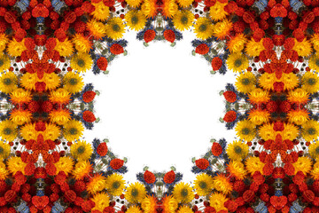 abstract beautiful seamless colorful floral pattern from flowers and leaves . High quality photo