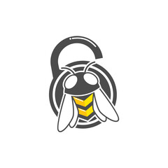 Vector logo, badge, symbol, icon template design with Hornet Theme