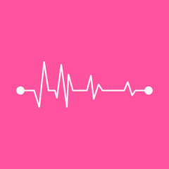 Art design, health medical heartbeat, pulse vector isolated on pink background, editable EPS Vector