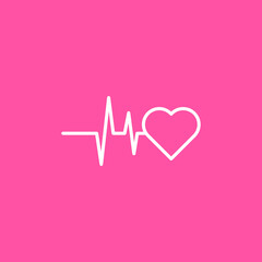 Art design, health medical heartbeat, pulse vector isolated on pink background, editable EPS Vector