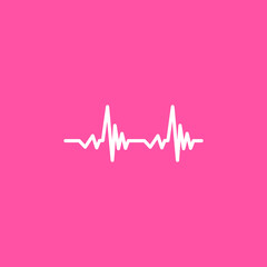 Art design, health medical heartbeat, pulse vector isolated on pink background, editable EPS Vector