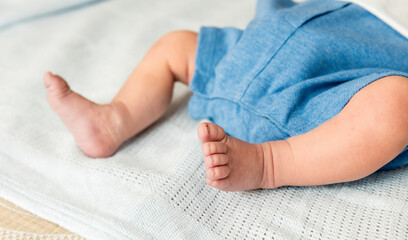 Closeup of a newborn baby feet