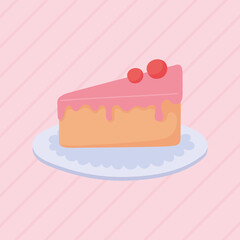 slice cake with fruit dessert and pastry snack