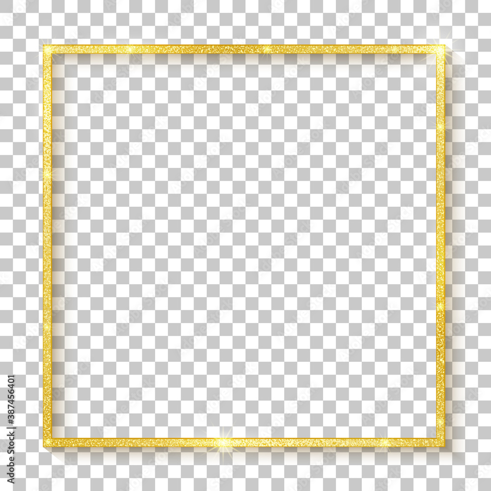 Poster square 3d gold rectangle border. frame boarder. golden vintage border. realistic rectangle boarder w
