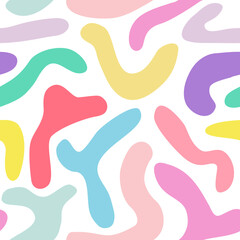 Abstract seamless pattern with difference shape and pastel color tone.