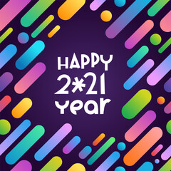 Happy New 2021 Year. Vector greeting card