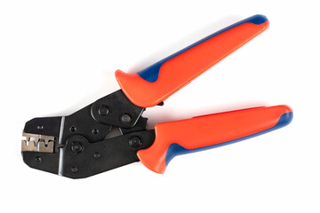 Red Wire Crimper Isolated on White