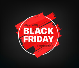 Black friday special offer vector banner