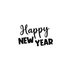 Happy New Year 2021, holiday, simple lettering typography, gift or invitational card, invitation on a white background EPS Vector 