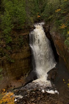 RAW Miners Falls Munising Michigan In Autumn