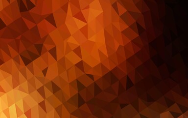 Obraz premium Dark Orange vector polygon abstract background.