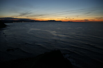 Sunset in the sea in a summer day