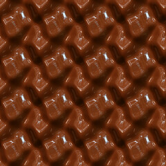 Relief chocolate surface. Seamless chocolate texture. Chocolate bar. Wavy candy background.