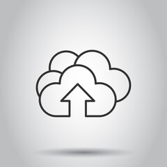 Digital service icon in flat style. Network cloud vector illustration on white isolated background. Computer technology business concept.