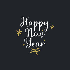 Naklejka na ściany i meble Happy New Year 2020, holiday, simple lettering typography, gift or invitational card, invitation EPS Vector 