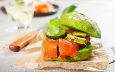 sandwich with salmon