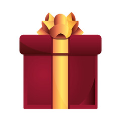 happy merry christmas, wrapped gift box with bow detailed