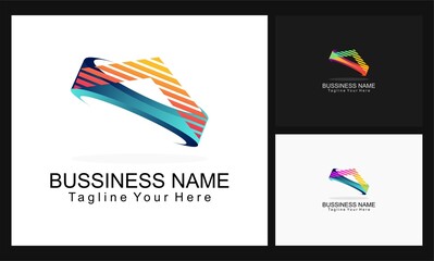home tech concept company logo multi color design