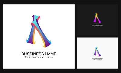 letter A concept logo multi color design