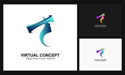 virtual concept logo design