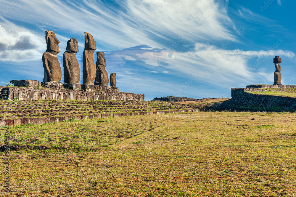 Wall mural Tahai Ceremonial Complex Easter Island Chile